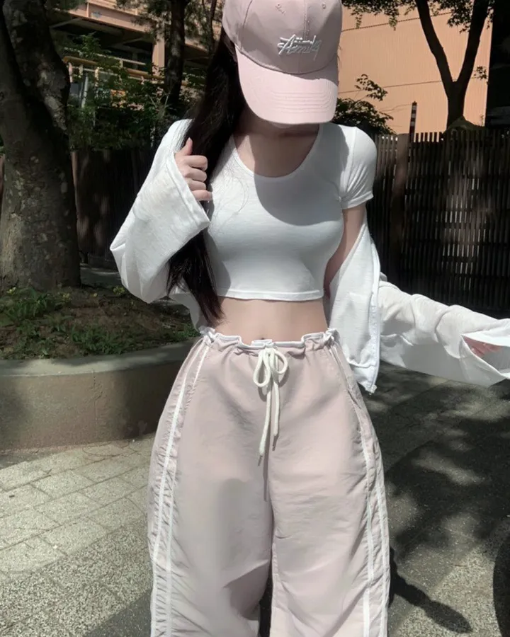 로우라이즈 가능! 나일론 두줄 바스랑 여름데일리 트레이닝팬츠pt -4col 상세 이미지 13