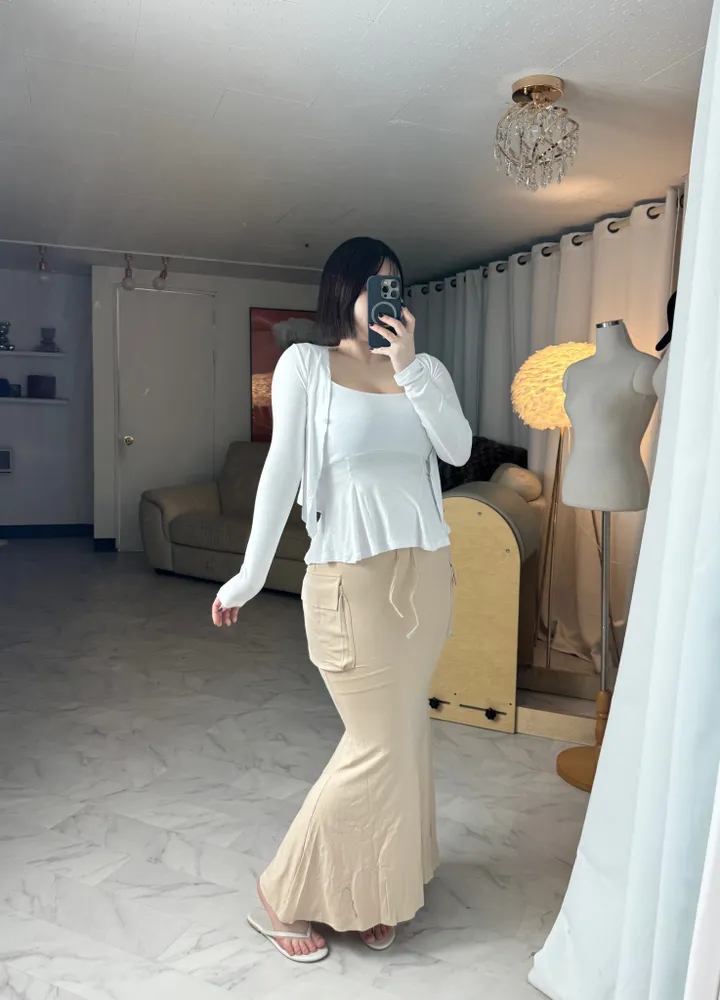 플레어 나시 가디건 투피스 세트 상세 이미지 16