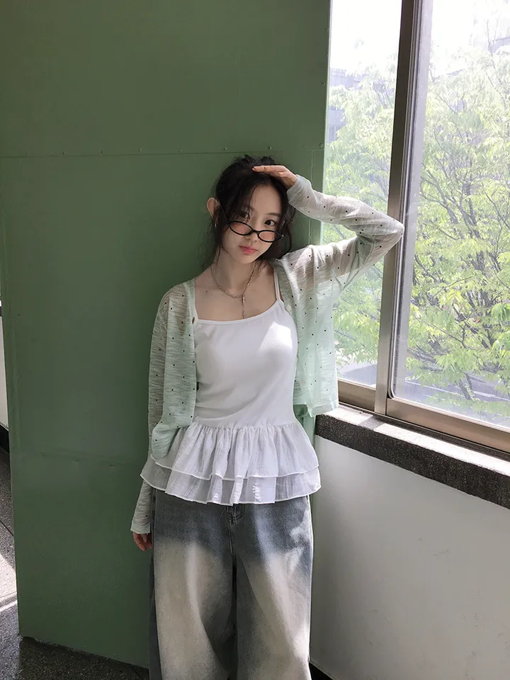 최저가![여리무드🤍시스루 도트 가디건 살안타템 여름가디건] 비비안도트시스루가디건 상세 이미지 10