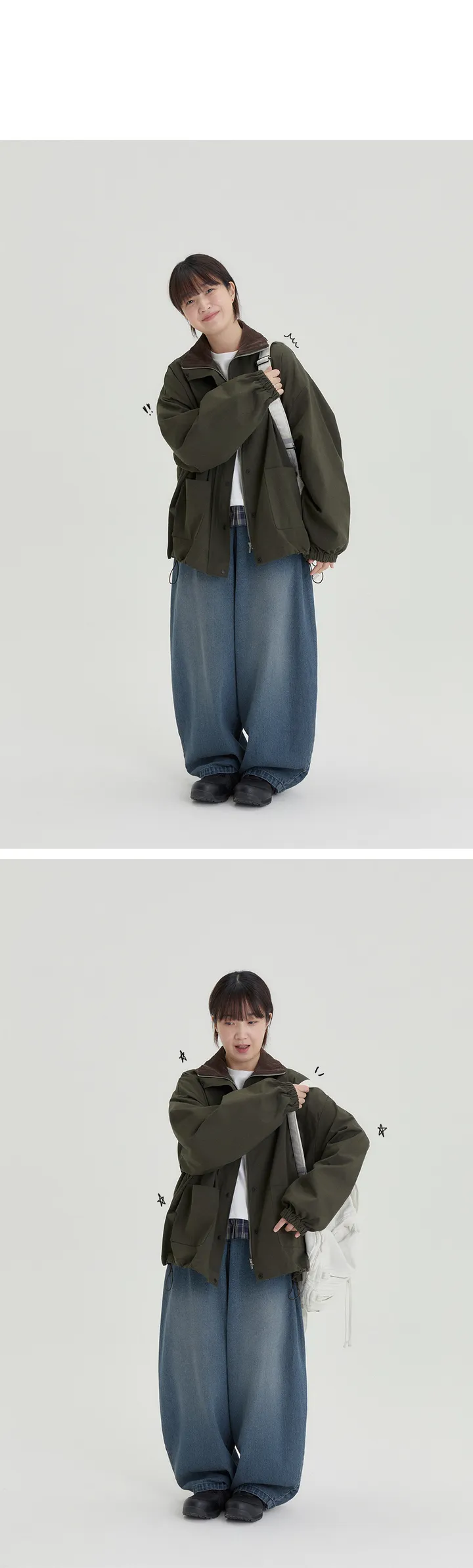 BAONHAUS] 테이니 카라 배색 오버 야상 자켓 상세 이미지 10