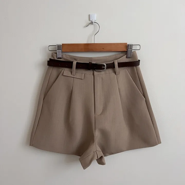 [데일리/벨트SET] 코지 원핀턱 벨트 슬랙스 숏팬츠 상세 이미지 47