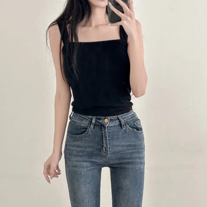 당일 출고🚀속옷끈 노출X💕핏보장 🔥 부유방 소멸❌ 비슬림핏 스퀘어 나시 이너템 끈 체형커버 쫀쫀 스판 슬리브리스 (화이트, 그레이, 블랙) 3color 상세 이미지 24