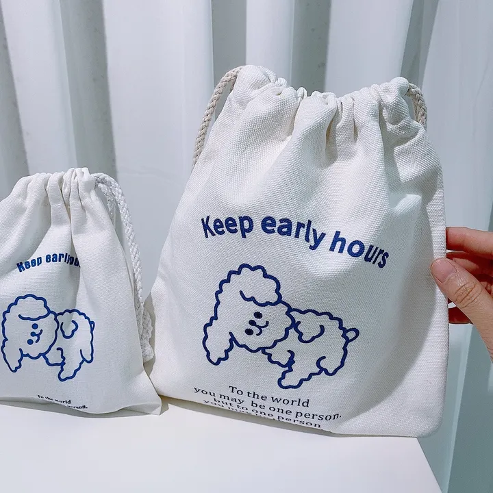 [특가할인] 강아지 복조리 파우치 휴대용 화장품 캔버스 속가방 2size 에코백 상세 이미지 11