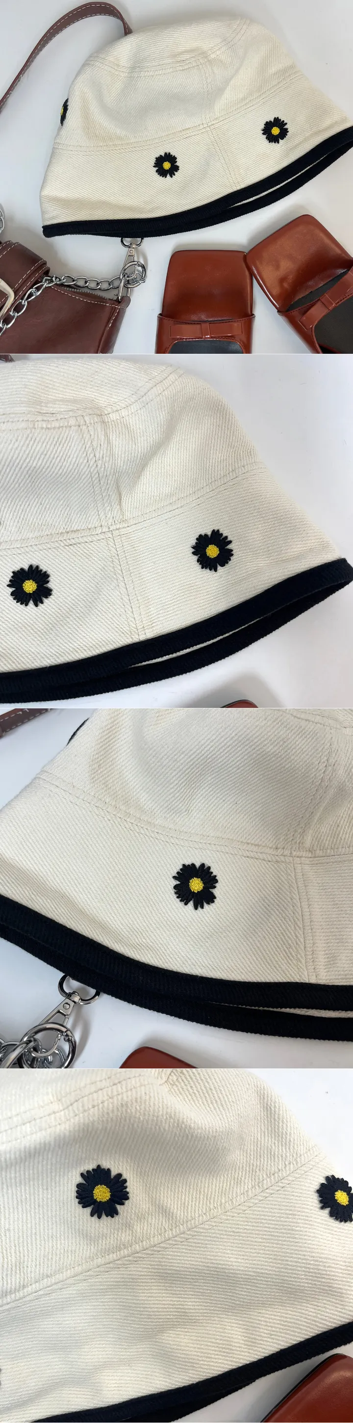 🧡끌랑 단독진행/당일발송🧡 플라워 자수 벙거지 모자 버킷햇 1color 상세 이미지 8