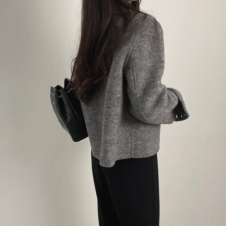 (오버핏,울100) 보들 데일리 핸드메이드 숏코트 상세 이미지 33