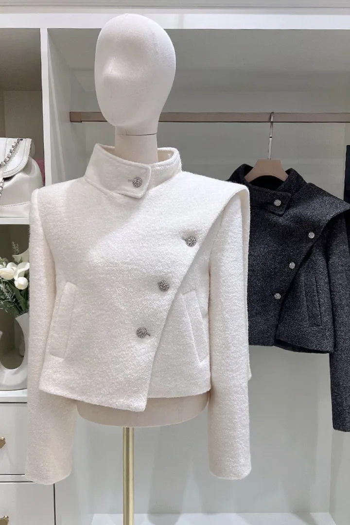 다미 프리미엄 머플러 세미 크롭 코트 (2colors) 상세 이미지 12