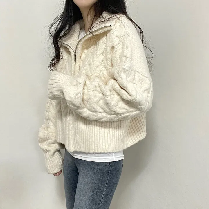 [최저/왕도톰]퀄리티탄탄 니트 꽈배기 집업 가디건 자켓 4col 상세 이미지 11