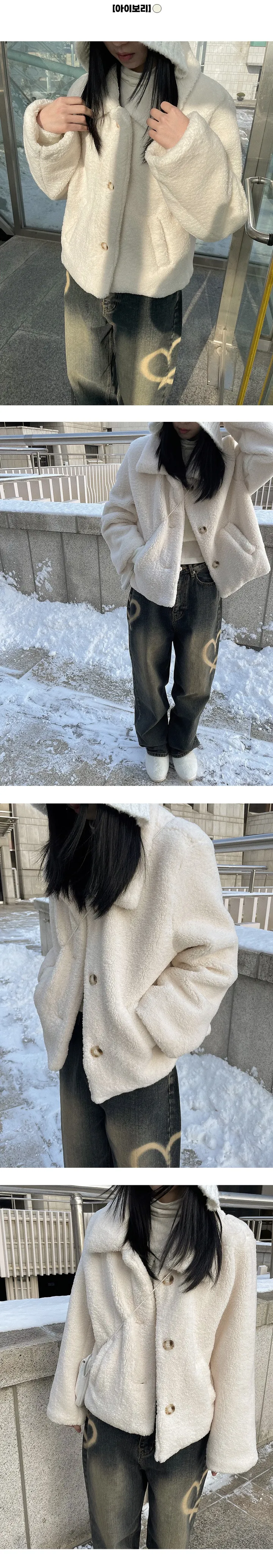 [요청재진행!🖤]포비 양털 누빔 퍼 자켓 상세 이미지 9