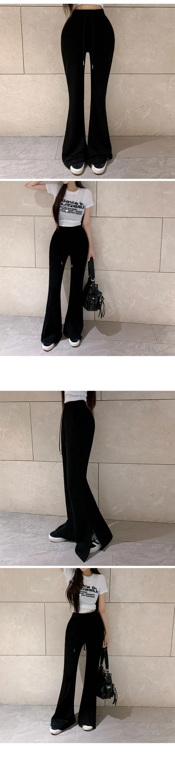 *롱기장*[골넓핏❣/롱다리핏!] 보정템 트임 트레이닝 부츠컷팬츠 롱팬츠 키큰녀 허리밴딩 옆트임 꾸안꾸 몸매보정핏 골반업 데일리 휘뚤마뚤 상세 이미지 13