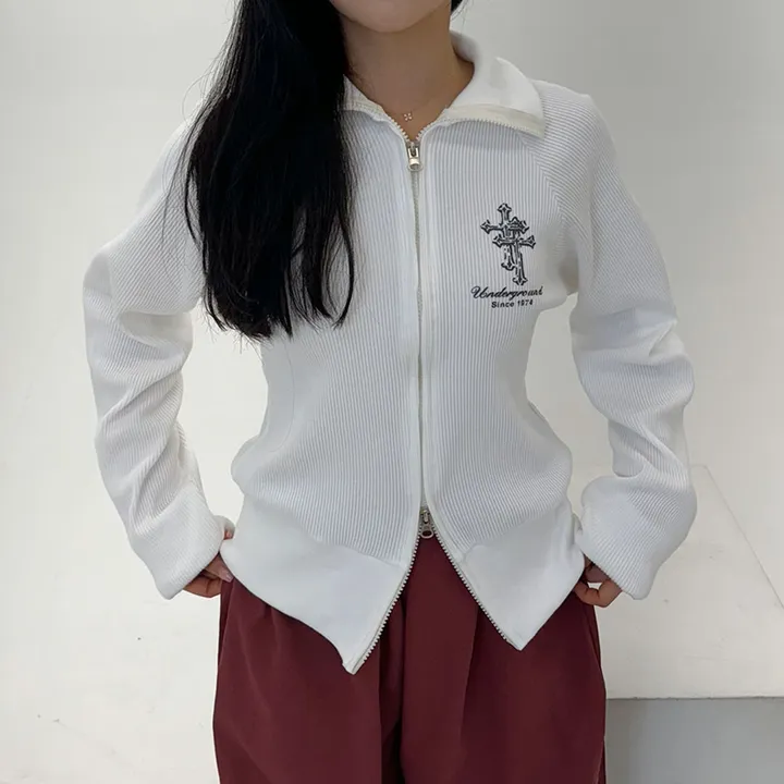 [말라핏/허리잘록] 세인트 골지 투웨이 집업 - 3color 상세 이미지 15
