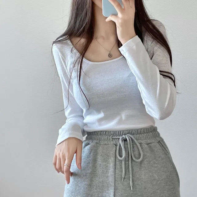 (4color/소장필수)기본 스퀘어넥 긴팔 -t 상세 이미지 29
