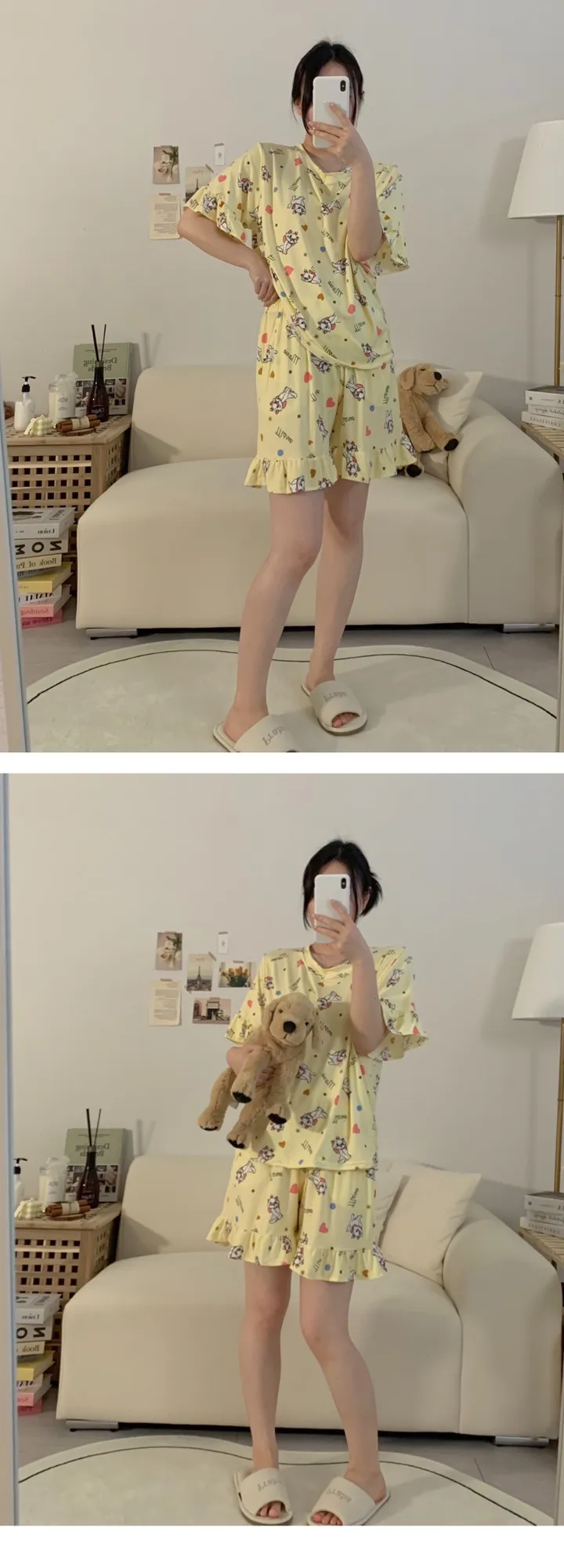 [디즈니정품] 치즈 디즈니 반팔 잠옷세트 빅사이즈 커플 여름 파자마 상세 이미지 14