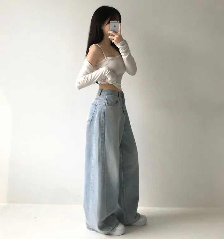 후기극찬🖤[사계절템/인생바지ᰔ] 세이브 데일리 빈티지 워싱 하이웨스트 로우 와이드 데님 팬츠 청바지 롱와이드 사계절팬츠 상세 이미지 17