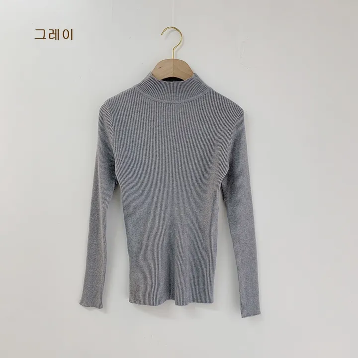 💕1+1할인/후기극찬💕캐시미어급 부드러움 겨울 골지 반폴라 니트 상세 이미지 10