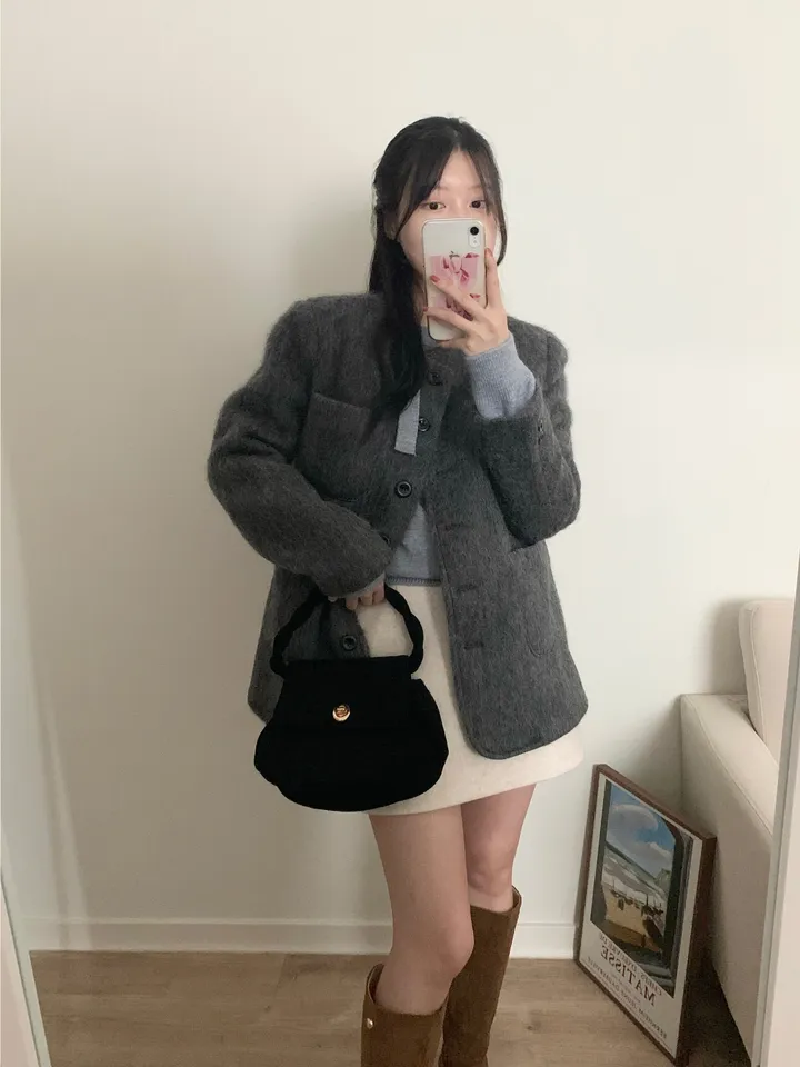로느 브러쉬 울 코트 상세 이미지 30
