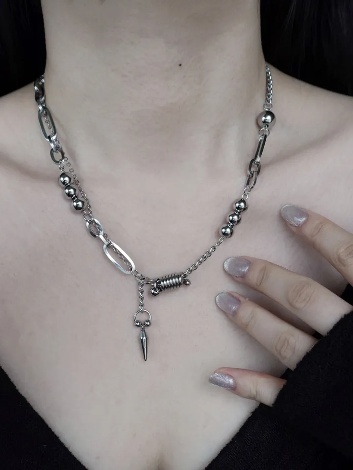 [써지컬] pierce drop necklace | 피어싱 볼 드롭 목걸이 상세 이미지 6