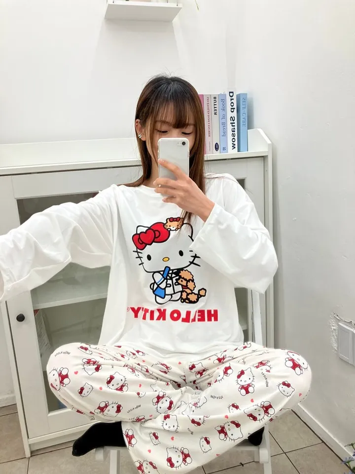 [💗당일발송] 키티 파자마세트 냥이 잠옷세트 홈웨어세트 파자마 상세 이미지 9