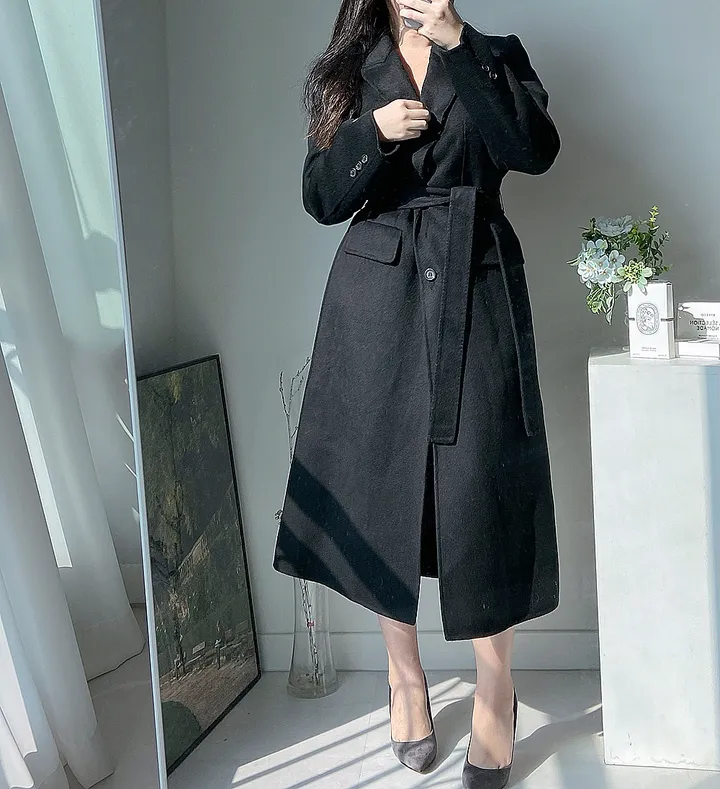 [최저가 진행! 패딩조끼 SET] 브리앙 울 90% 핸드메이드 누빔 벨트 패딩 안감 탈부착 고급 롱 코트 상세 이미지 38