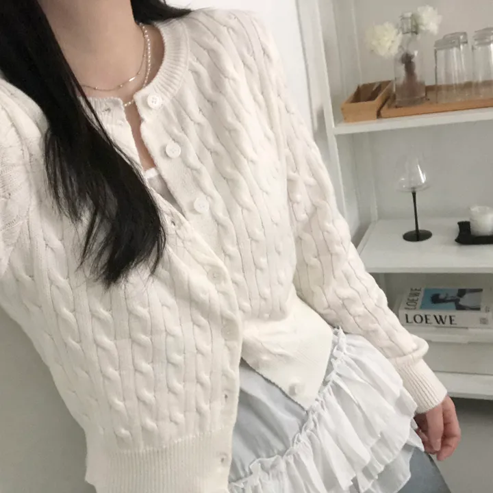 [NEW봄신상✨]데일리 라운드넥 베이직 기본 꽈배기 가디건 긴팔 9color 상세 이미지 20