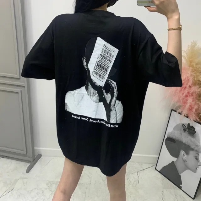 페이스 바코드 나염 박스 반팔티셔츠 상세 이미지 2