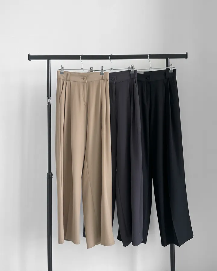 [4계절템/숏,롱/~2XL] 올리브유 메가 통 와이드 더블 핀턱 사계절 슬랙스 상세 이미지 85