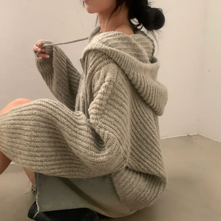 [단독!2가지버전!🤎/저렴이X] 폭닥 아방핏, 벌룬 투웨이 꽈배기 후드니트 집업 - 5color 상세 이미지 44