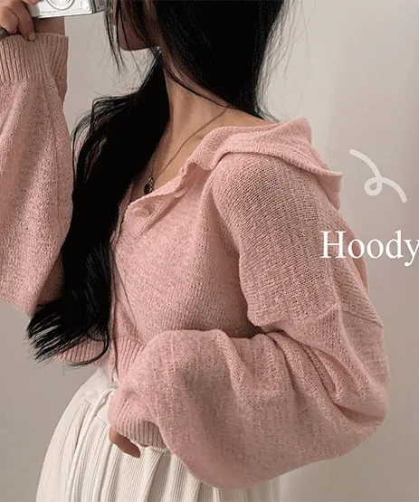 [살안타템/만족도100%] 썸데이즈 후드 크롭니트 가디건 - 4color