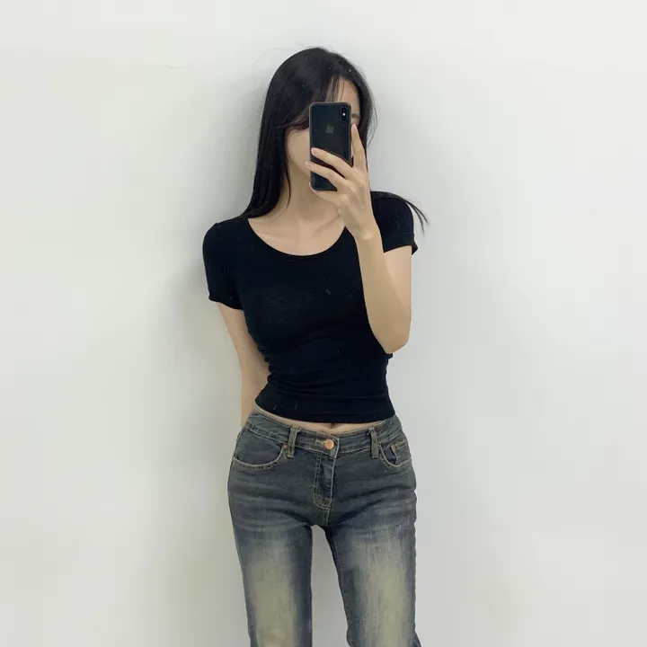 [목늘어짐X묶음할인!]몸매잡아주는 쫀쫀한 라운드 반팔티셔츠 상세 이미지 22