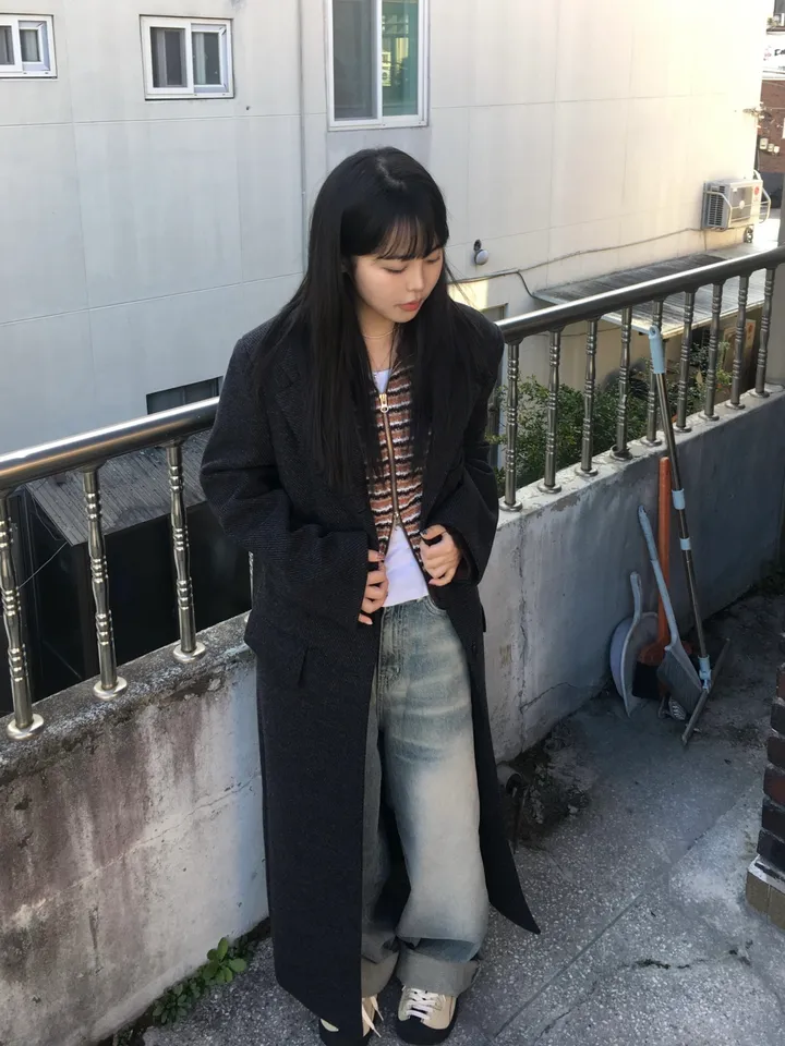 (*주문폭주*) (2 color) 무드 울 헤링본 롱코트 상세 이미지 32
