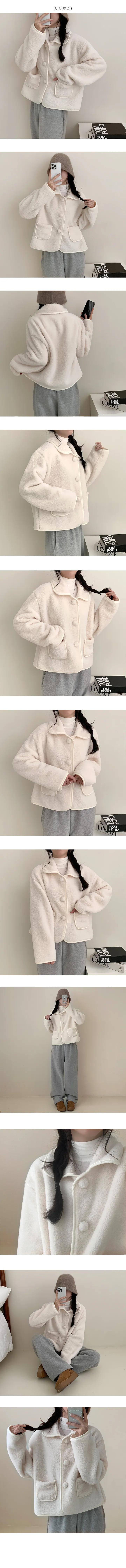 [아방핏/귀여워요~] 포근한, 비앤 양털 뽀글이 카라 포켓 덤블 숏코트 (3color) 상세 이미지 4