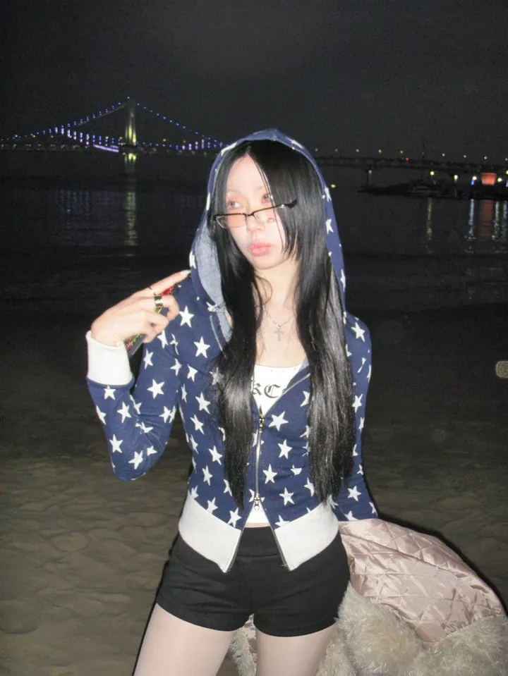 [MD소장/인기상품] y2k star pattern slim crop hood zip-up / y2k 별 스타 패턴 슬림 크롭 후드 집업 상세 이미지 42