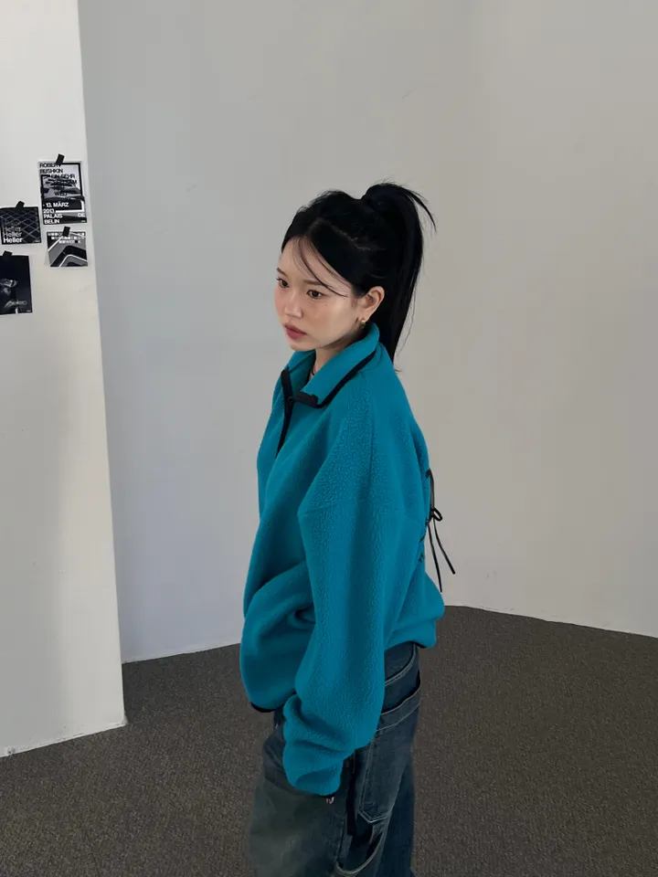- 남녀공용 빈티지 크랙덤블 오버핏 후리스 - 상세 이미지 8