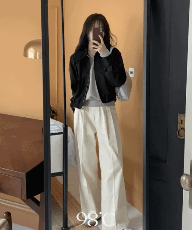 [98project/1천장돌파] 콕스 힙포켓 핀턱 와이드팬츠 - 3 color