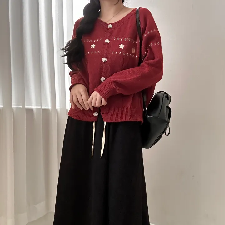 [여리핏✨/모리룩] 고퀄 저렴이❌ 별별 빈티지 자수 라운드 긴팔 니트 가디건 -3color 봄 가을 겨울 데일리 데이트 꾸안꾸 캐주얼 유니크 힙 학생 여행 상세 이미지 29