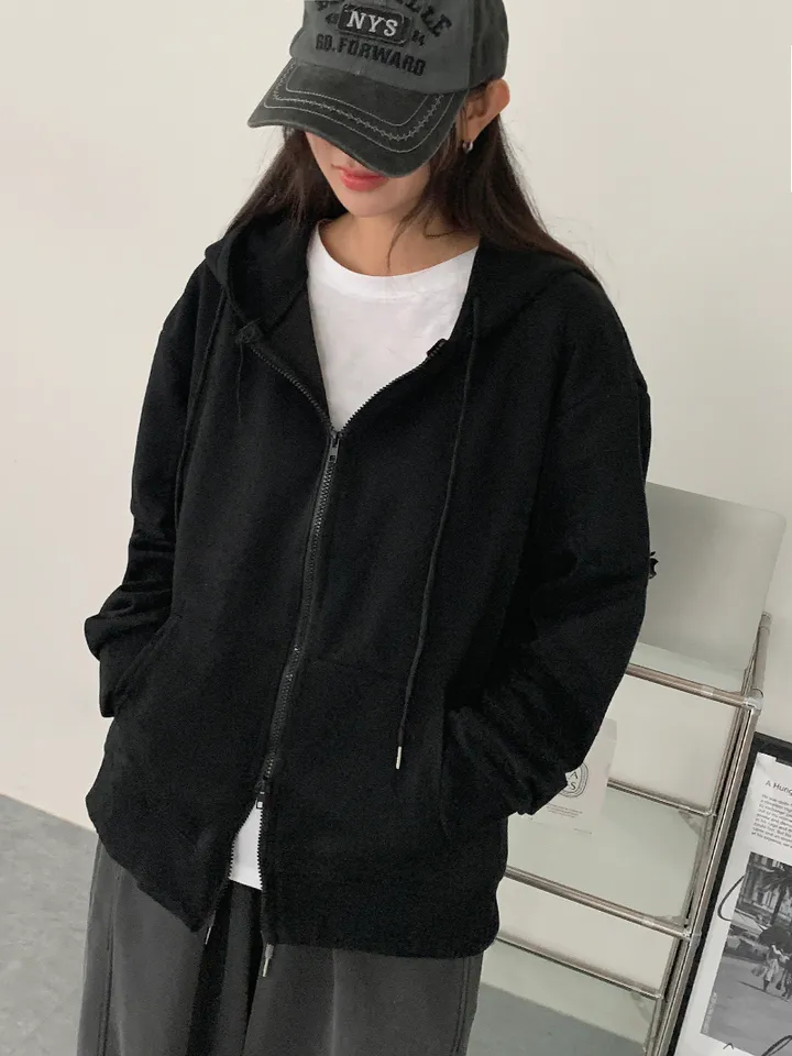 [UNISEX🖤/2사이즈선택(추가금x) 교복템,퀄보장🖤 투웨이집업 오버핏 기본 데일리 후드집업 남녀공용 커플템] 올데이투웨이후드집업 상세 이미지 43