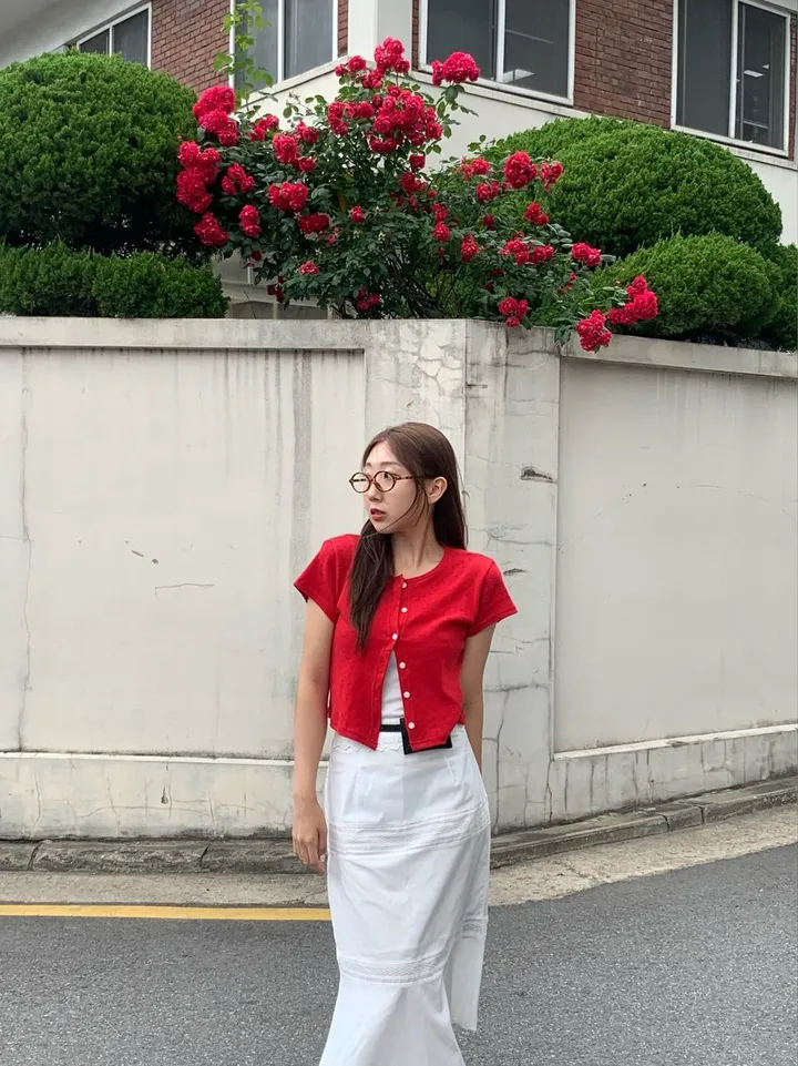 당일발송🌹[플라워 펀칭] 로지 반팔 가디건 - 4컬러 봄 여름 가을 상세 이미지 16