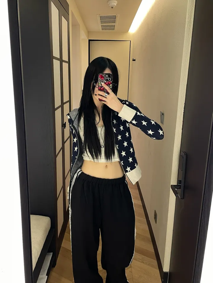 [MD소장/인기상품] y2k star pattern slim crop hood zip-up / y2k 별 스타 패턴 슬림 크롭 후드 집업 상세 이미지 22
