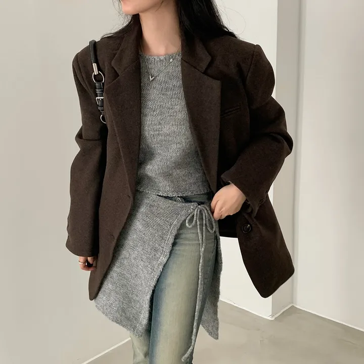 [wool100%/브랜드공정]  윈터 싱글 투버튼 카라 리얼 울 자켓 블레이저 - jk 상세 이미지 71