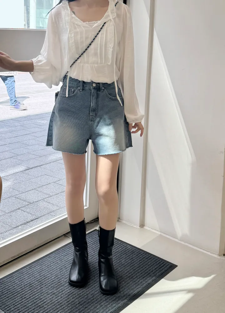 [주문폭주/인기재진행] 싸이클 컷팅 숏 데님 팬츠 상세 이미지 8