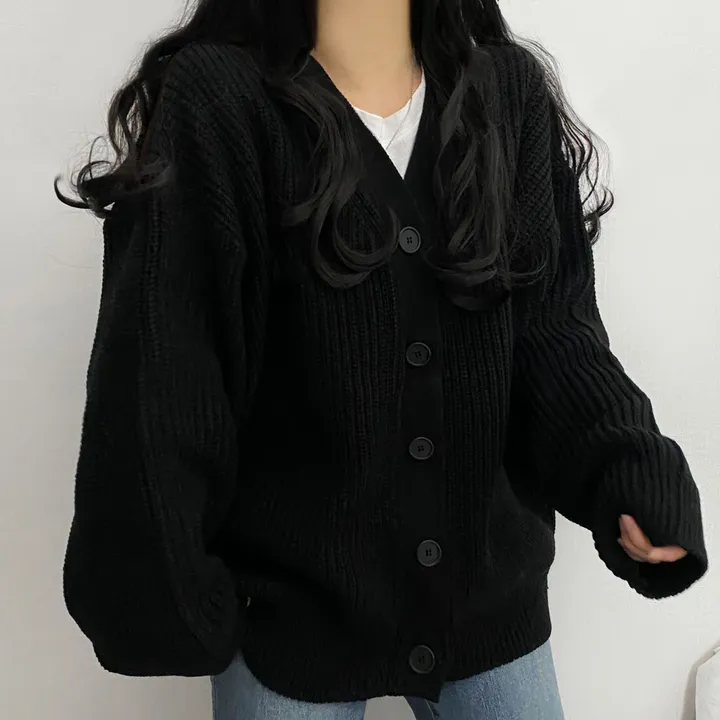 [봄가을/데일리핏] 러블리한 하찌 v넥 오버핏 가디건cd 상세 이미지 32