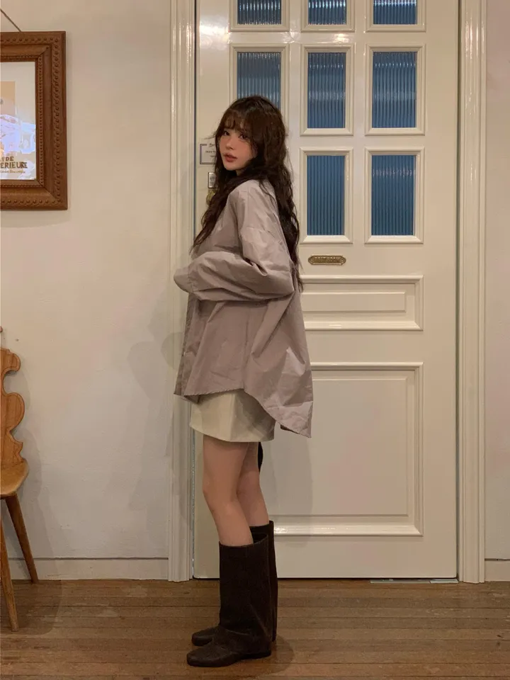 [4천장판매][MADE/핏보장인생셔츠] 에디 프렌치 코튼 오버핏 셔츠 남방 남녀공용 보이핏 레이어드 봄옷 봄신상 봄코디 봄상의 봄셔츠- 7color (KD1457,KD1910) 상세 이미지 30
