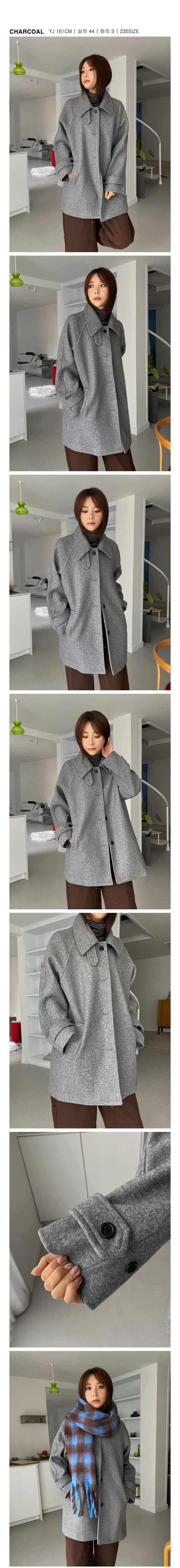 주문폭주🔥*헤더 울 하이넥 누빔 미디 코트[겨울코트/모/3color] 상세 이미지 2