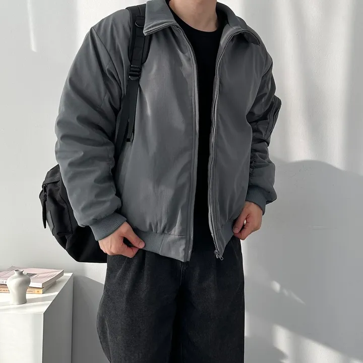 핏보장 남녀공용 숏패딩 집업 오버핏 아우터 잠바 패딩 점퍼 오버핏스탠드넥항공점퍼 상세 이미지 11