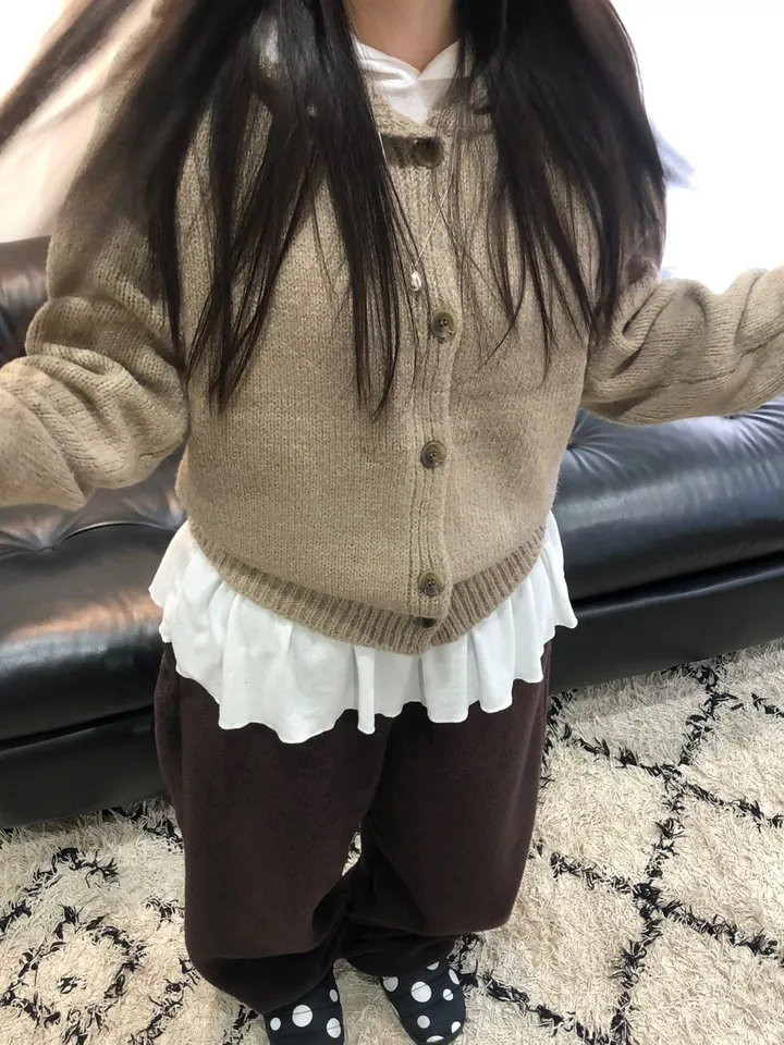 [MD pick🤎]크런치 베이직 니트 버튼 후드 가디건(4color) 상세 이미지 12