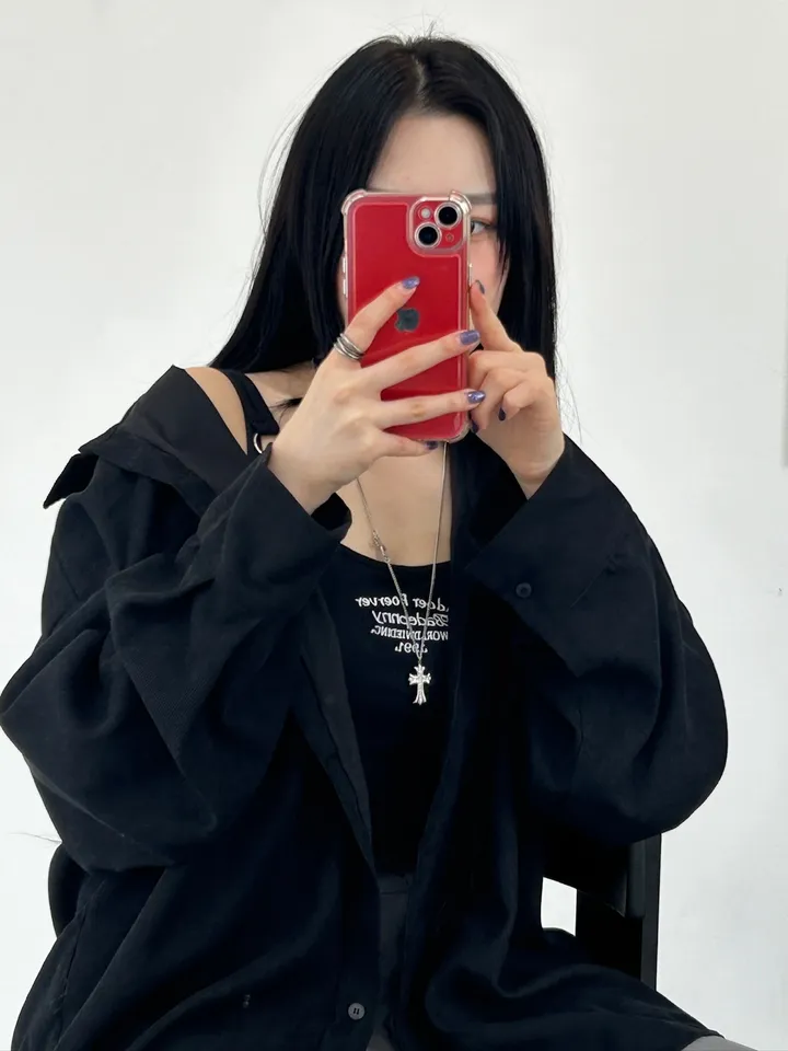 [🖤오늘출발🖤/써지컬] 큐빅 더블 크로스 목걸이 긴 목걸이 롱 목걸이 상세 이미지 8