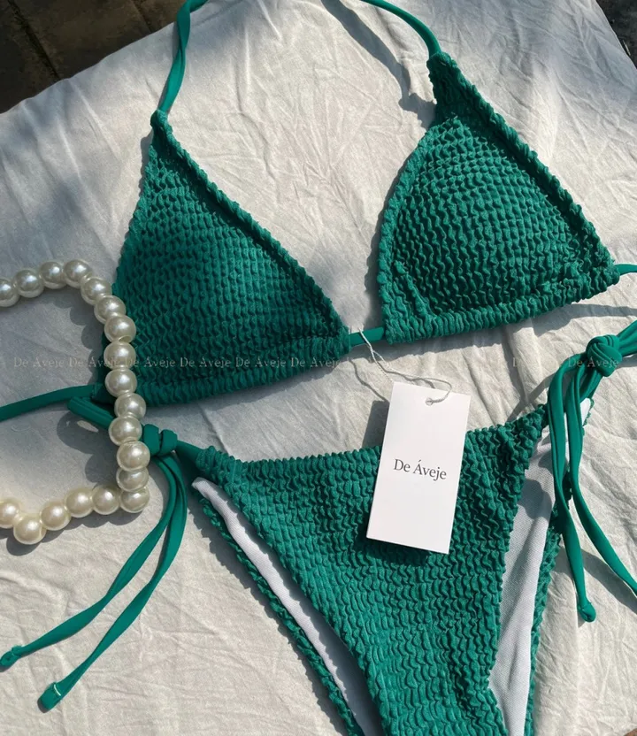 기본 끈 비키니 홀터넥 태닝 골지 3color 상세 이미지 10