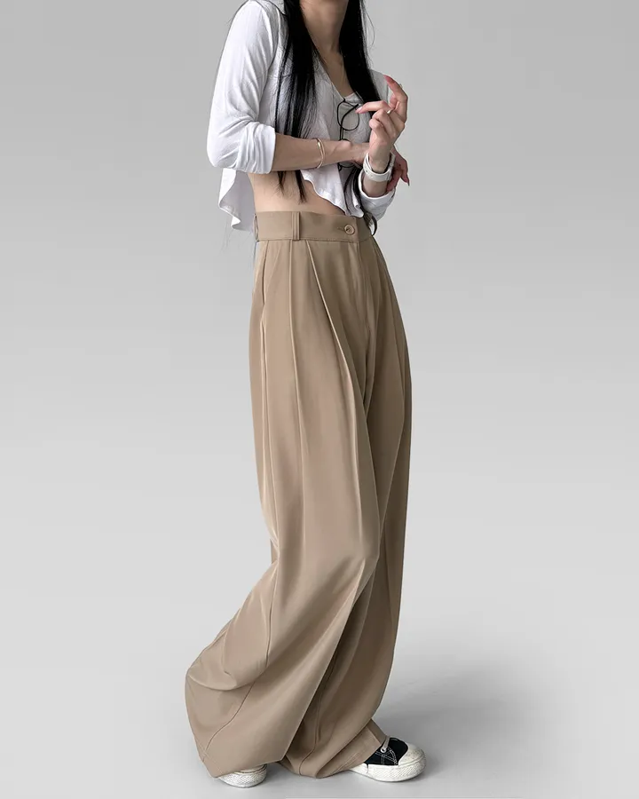 [4계절템/숏,롱/~2XL] 올리브유 메가 통 와이드 더블 핀턱 사계절 슬랙스 상세 이미지 45