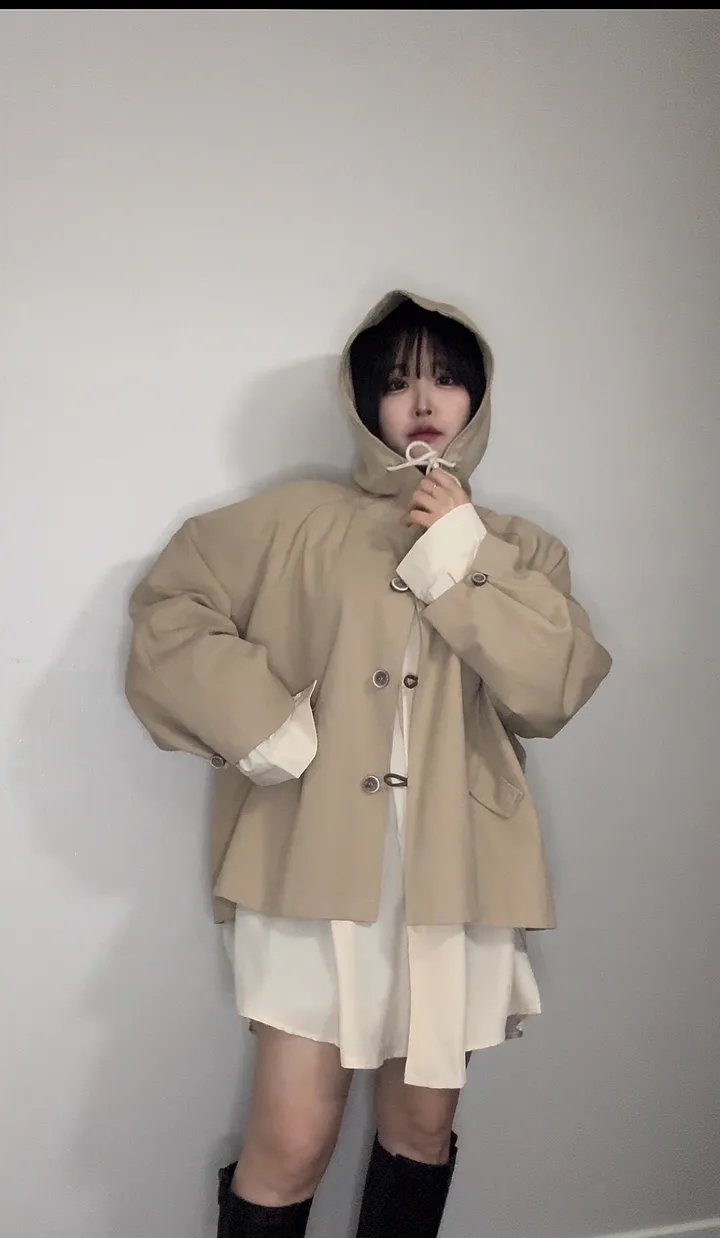[🤍당일출고🤍/아방핏제대로2color/고퀄리티] 프리미엄 하프 후드 트렌치 야상 코트 자켓 상세 이미지 26
