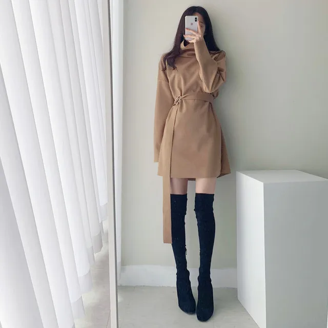 A라인 슬림 롱 플레어 더블 버튼 울코트 블랙 베이지 상세 이미지 23