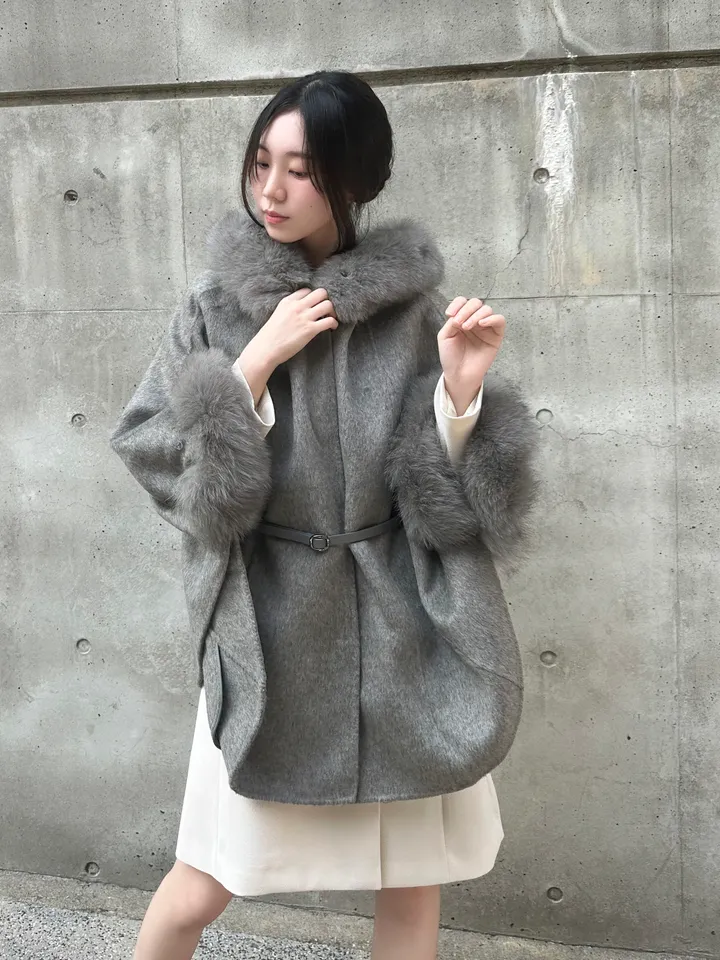 [MADE/호주울100% 폭스100%]3color 폭스퍼 탈부착 케이프 코트/ 저퀄리티 비교 불가!! 상세 이미지 22